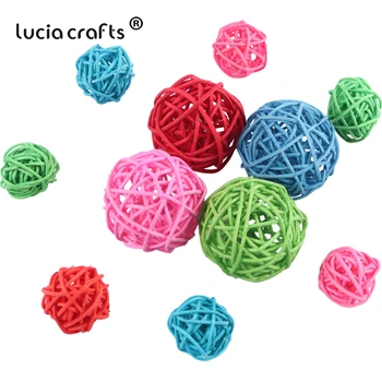 

12pcs 3-5cm Mixed Colors Wicker Vintage Sepak Takraw Ball DIY Home Party Decoration Craft Accessories M0807