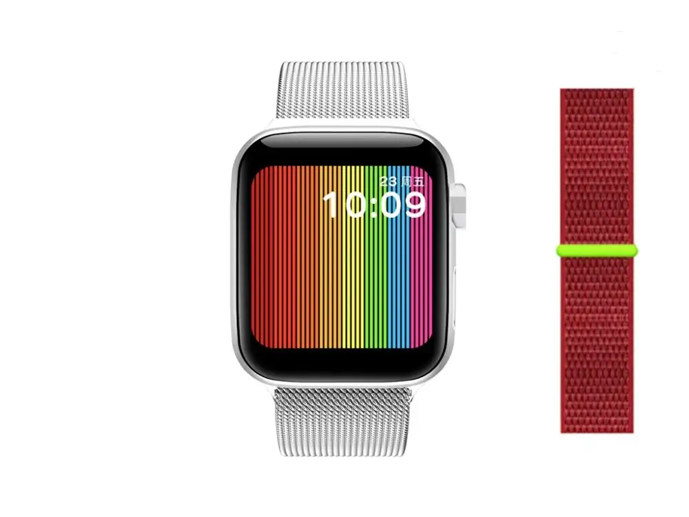 Bluetooth 4,0 W68 смарт-браслет 1,5" ips полный сенсорный экран для сердечного ритма телефон умные часы будильник Совместимость для Ios Android часы - Цвет: silver red strap