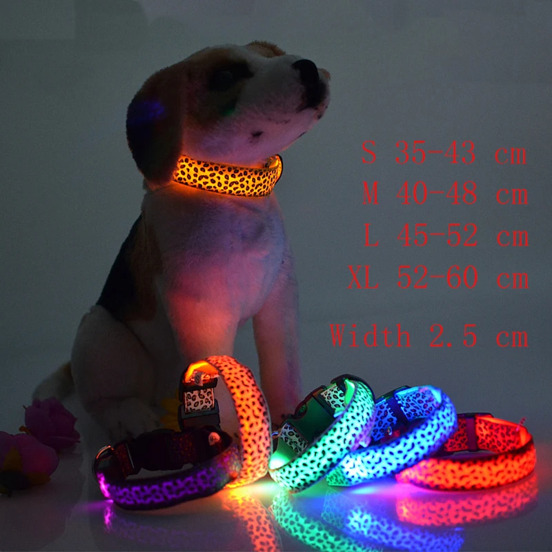 Dog Collar Pet Collar Nylon Dog Collar Led Light Night Safety For Dogs Cats