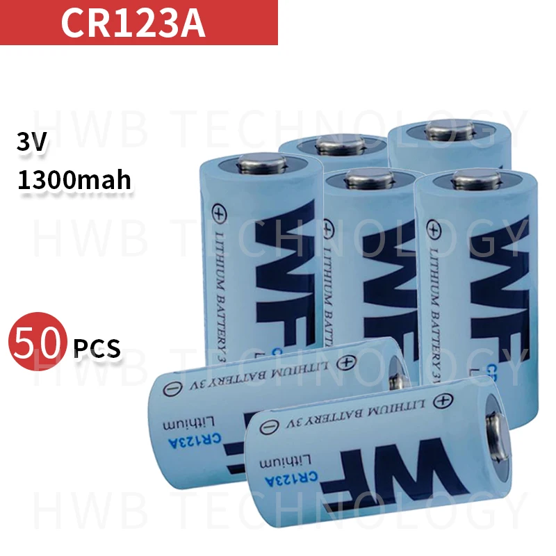 50 шт. 3В CR123A CR 123A элемент литиевой батареи 1300 мА/ч, CR123 CR17335 CR17345 16340 LiMnO2 сухая Первичная батарея для камеры