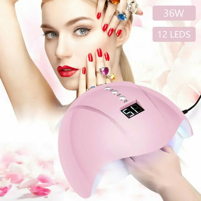 

36W LED Light UV Lamp Nail Dryer Art Gel Curing Gelish Timer Acrylic Polish Handmade diy family Nail Dryers