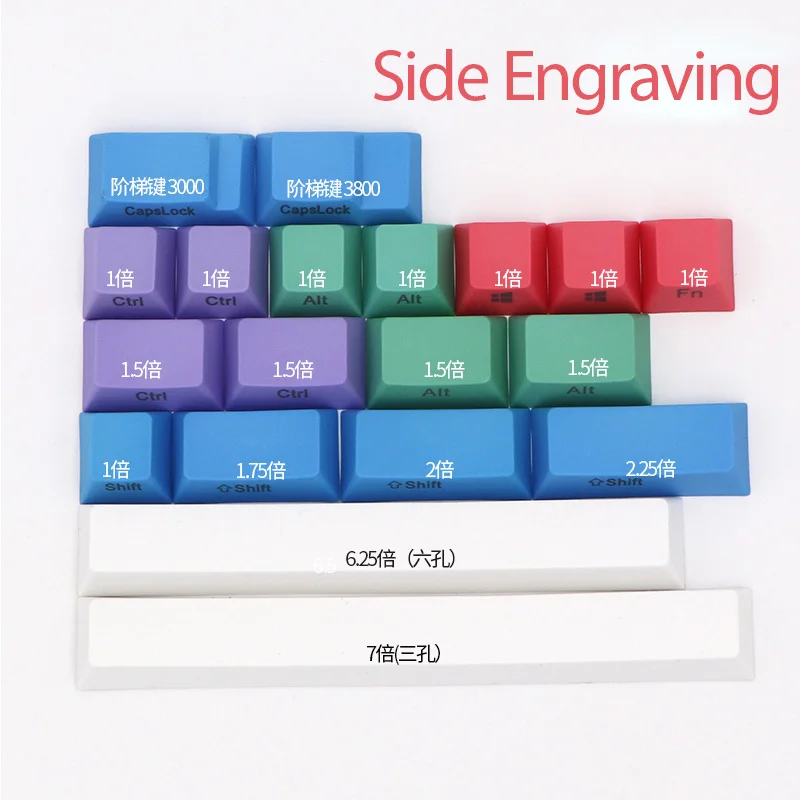 Cherry Mx 스위치 기계식 키보드용 초크 PBT 보충제 키캡, ALT CTRL ESC 시프트 1u 1.5u 1.75u 2.u 2.25u 3000 캡 키캡