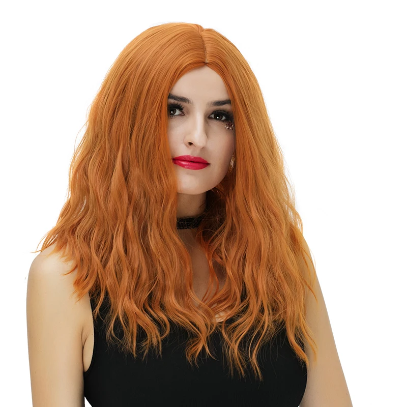 MSI Wigs длинные волнистые оранжевые парики Косплей блонд синтетический парик для белых женщин высокая температура волокна волос