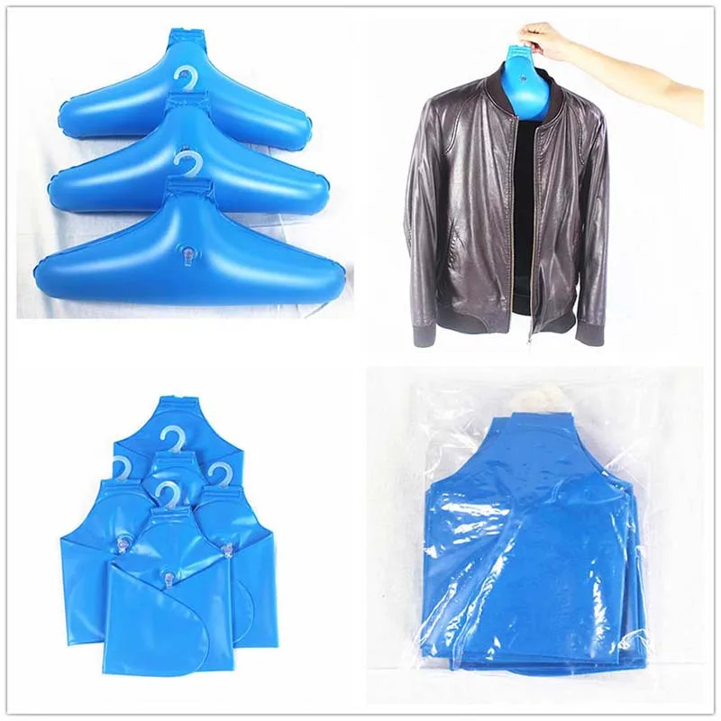 Inflatable Clothes Hanger Travel Foldable Creative Hanger No Trace Rotatable Clothing Storage Holder 3
