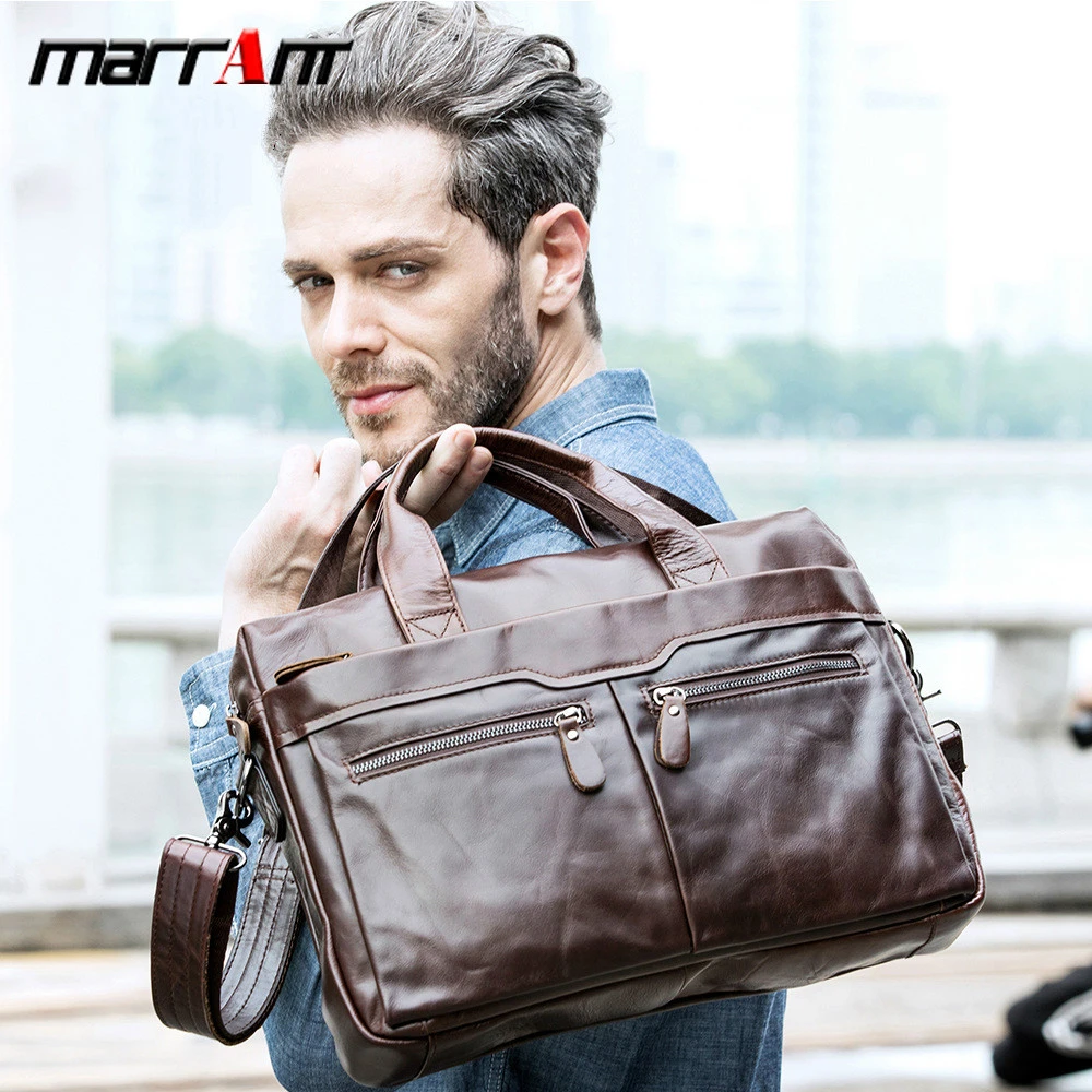 100 品質保証 Mens Natural Cowskin Business Bag Briefcase Genuine Leather Shoulder Messenger Bags A ビジネスバッグ Sutevalle Org