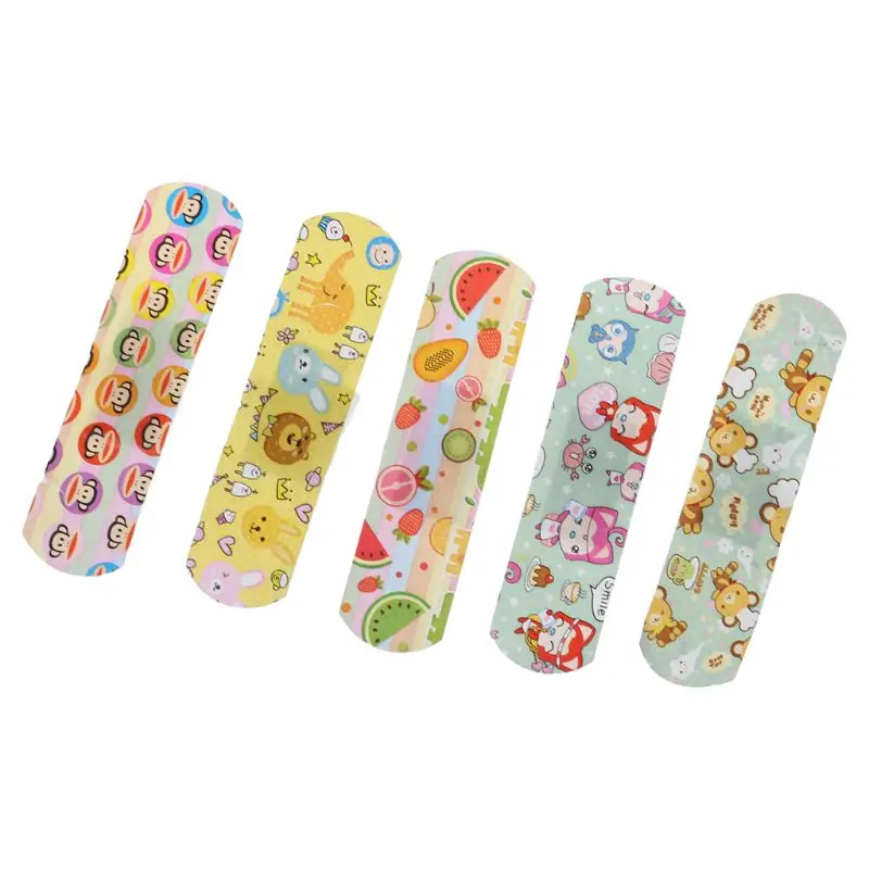 120Pcs/1 Box Cute Cartoon Adhesive Bandages Waterproof Breathable Wound Plasters wound First Aid Kids For Adult Children Kids