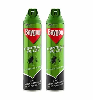 

Baygon Formula Plus – Special Insecticide Spray for Cockroaches and Ants, Aerosol 2 x 600ml