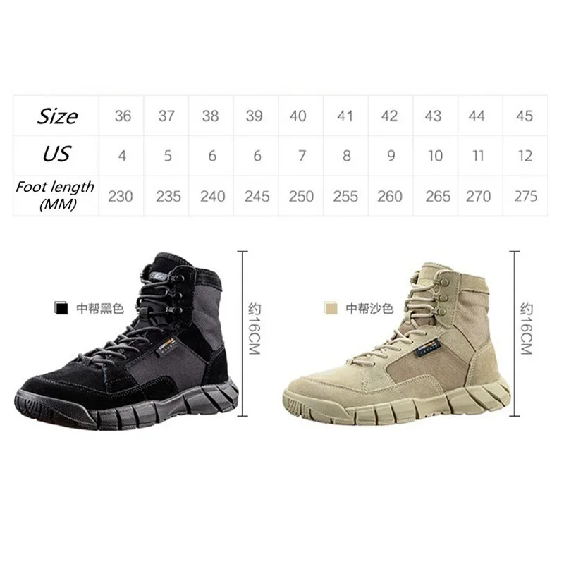 Ultralight Tactical Military Army Boots Outdoor Hunting Climbing Hiking Camping Training Sports Desert Non-slip Men Women Shoes