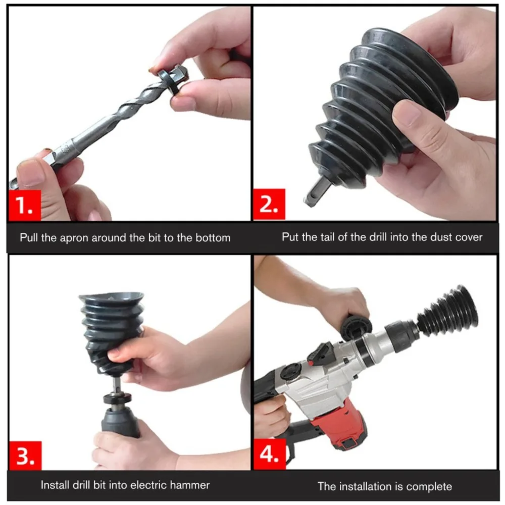 Электрический перфоратор пылезащитный чехол для мощного ударного сверла набор резиновых масштабируемых пылеуловителей Пылезащитная коллекция