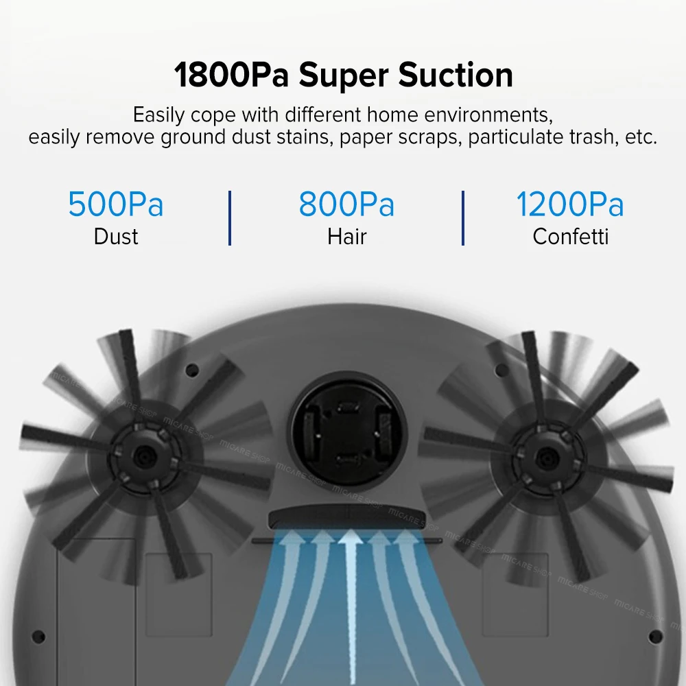 1800Pa Smart Auto робот пылесос Многофункциональный 3 в 1 Электрический Перезаряжаемые