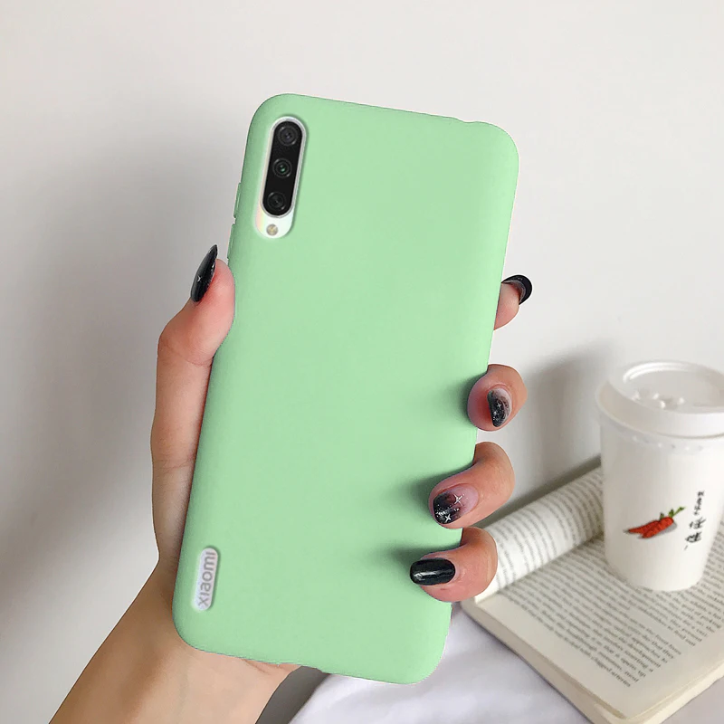 Матовый яркий однотонный чехол для Xiaomi Mi 9 Lite Mi9Lite Mi 9 Lite 6,39 умный чехол для телефона TPU резиновый мягкий силиконовый чехол-бампер - Цвет: MGreen