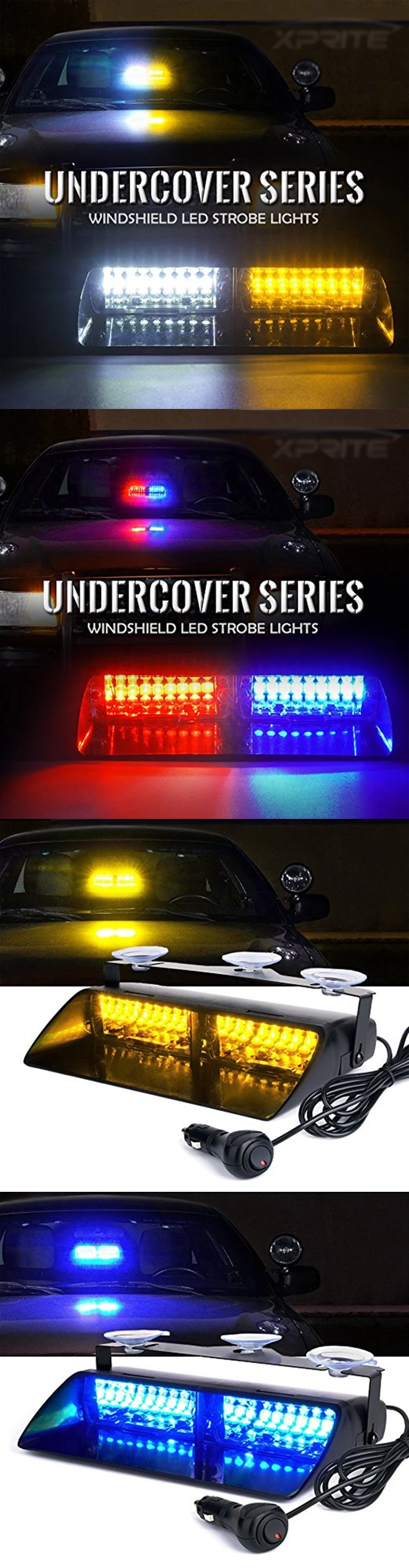 警察のライト,車のストロボ,赤/青,白の信号ランプ,フラッシュ,ダッシュボード,緊急点滅,警告灯,12v|Decorative Lamp| -  AliExpress