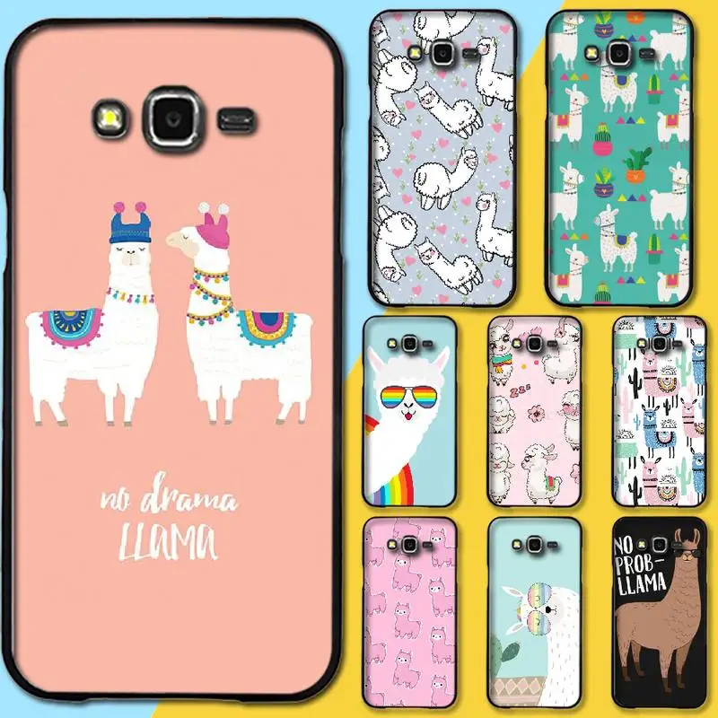 PENGHUWAN Kawaii Милая лама Альпака мягкий силиконовый черный чехол для телефона Samsung