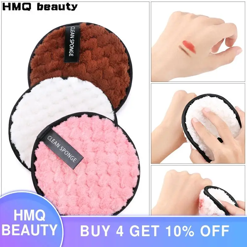 Microfiber cloth pad facial makeup remover puff round mesh grain cotton double-layer cleansing towel reusable cleaning wipes ► Photo 1/6
