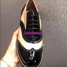 Г., роскошные брендовые осенне-зимние новые кожаные женские туфли с цепочкой и шнуровкой