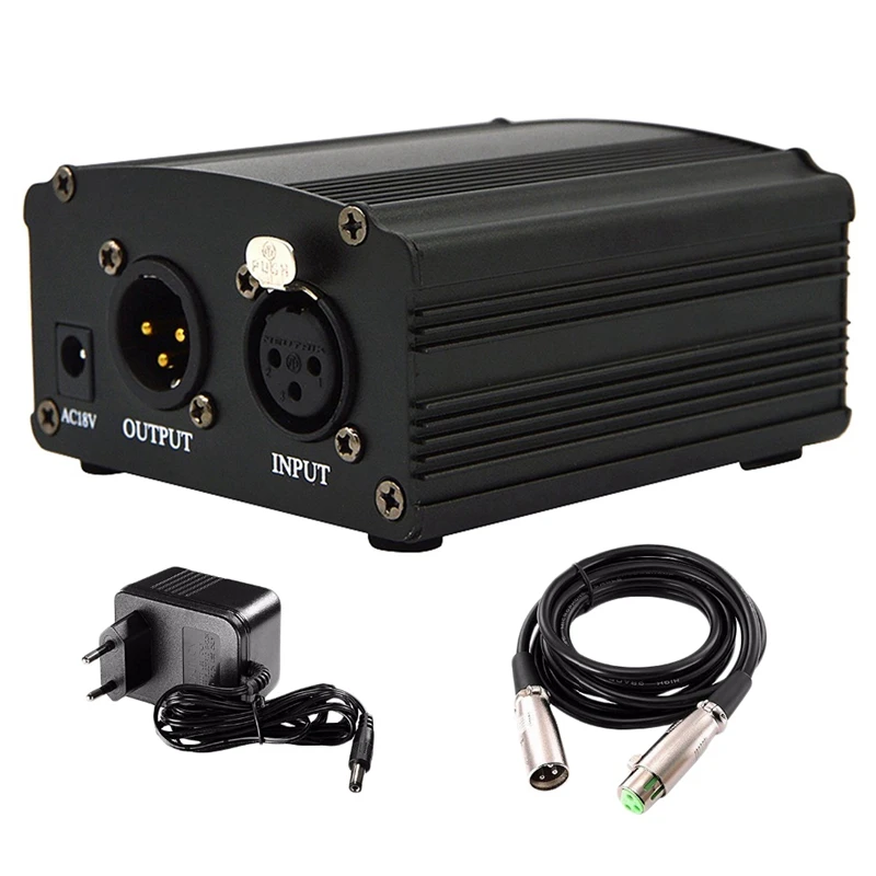 

Professional 48V Dc Phantom Power Supply Genuine Professional For Studio Recording Condenser Microphone Computer Eu Plug