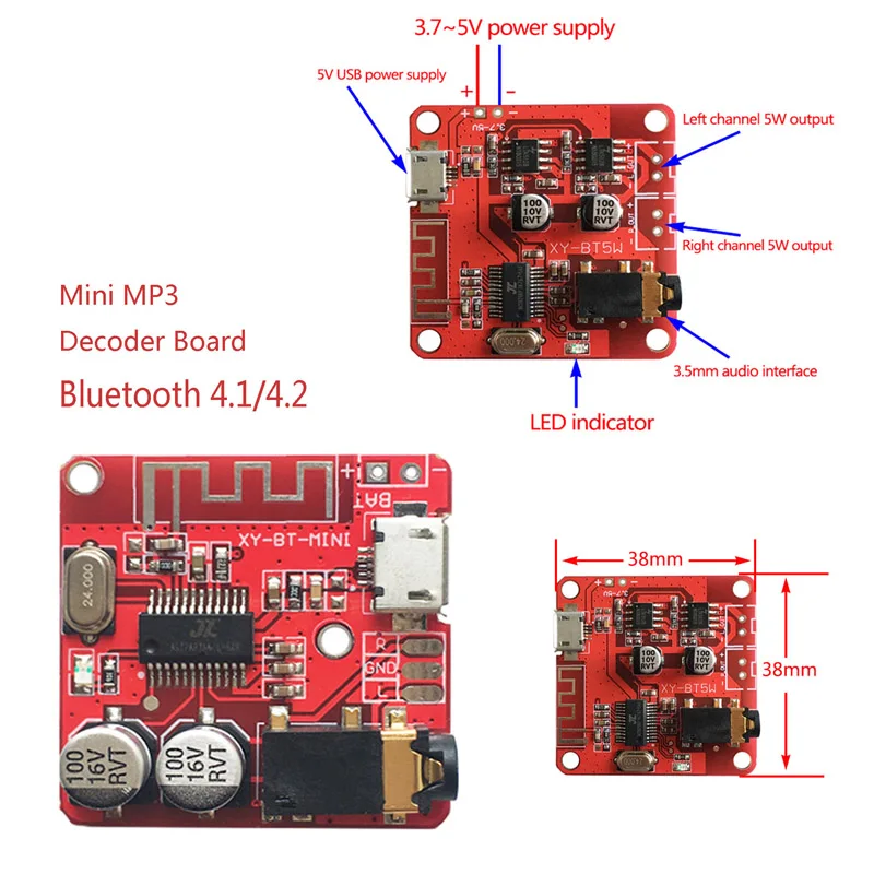Плата Bluetooth MP3 декодера без потерь автомобильный динамик аудио усилитель