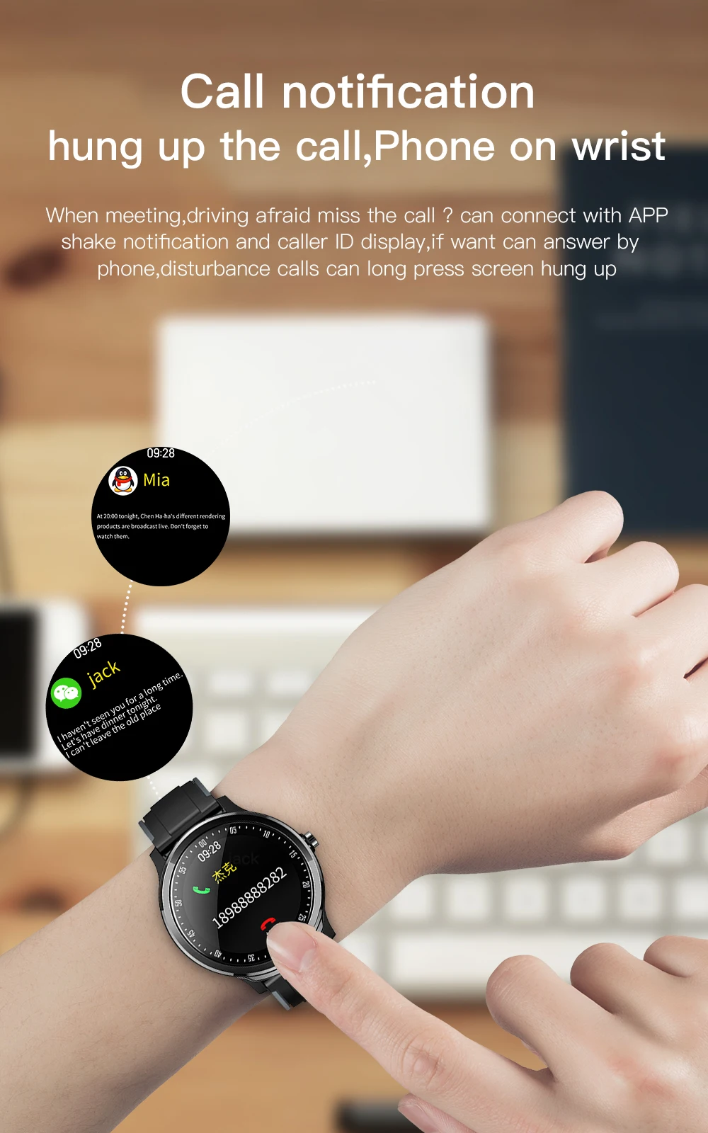 CYUC SN80 для мужчин Смарт часы 1,3 дюймов полный сенсорный круглый экран сердечного ритма крови кислородный трекер для мужчин спортивные умные часы для Android IOS