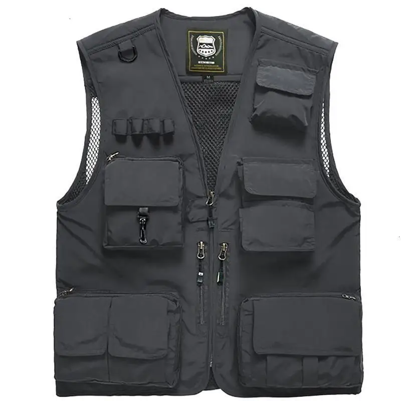 

Summer Autumn Men Multifunction Quick Dry Fishing Vest Mesh Loose Jacket Outdoor Multipockets Photography Fisherman Waist Coat