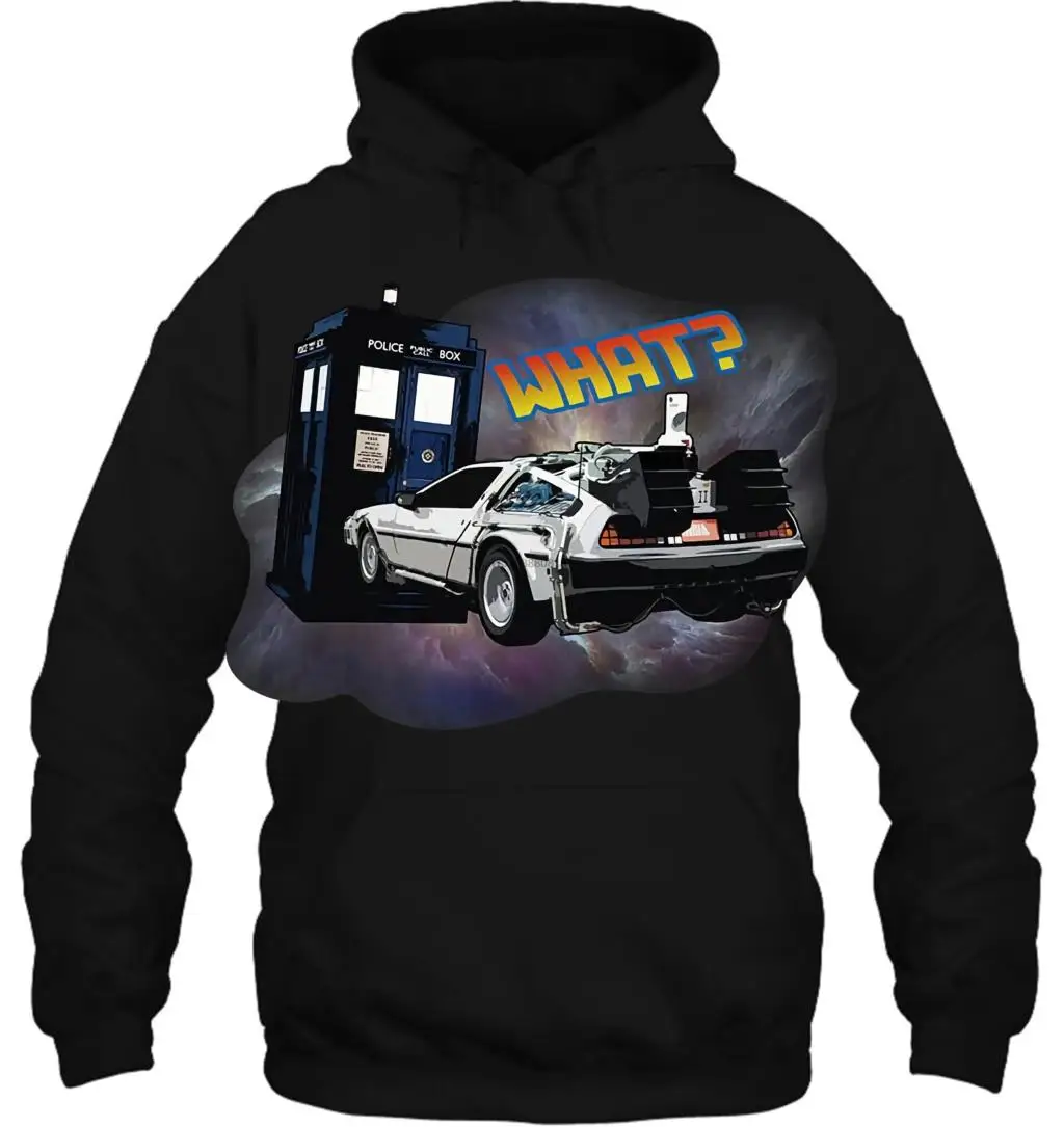 Мужская толстовка LEQEMAO Tardis DeLorean Crash Back to the Future Doctor Who Fan ПОДАРОК топ с круглым вырезом для мужчин и женщин уличная одежда