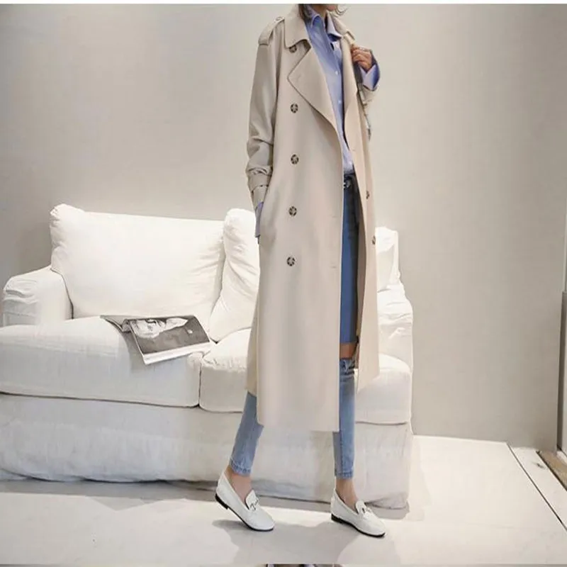 

New Spring and Autumn 2019 Ladies'Dual-breasted Ladies' Windshirt Coat