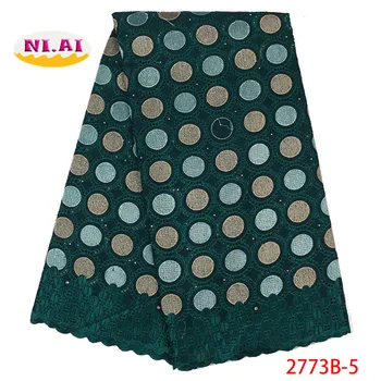 

Green Swiss Voile Lace In Switzerland High Quality Embroidery African Lace Fabric Fashion French Cotton Lace Material NA2773B-1