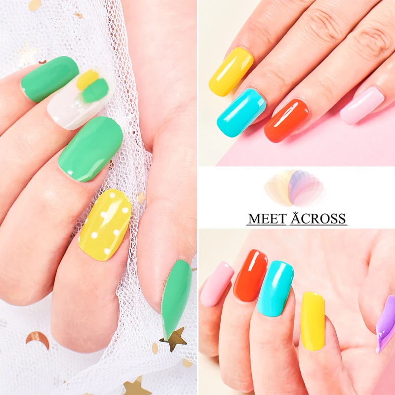 MEET ACROSS 2/4pcs набор гель лаков для ногтей 8ml блестящих УФ гелей Гель лак маникюра