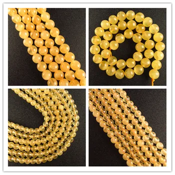 

1Strand Natural yellow Calcite Round Loose Bead 15.5" 4mm,6mm,8mm,10mm