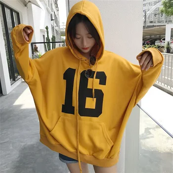 

High Street Knit Hooded Letter Lady Fleece Pullovers Ins Style Add Velvet Thick Sweater Women Autumn Winter Clothes