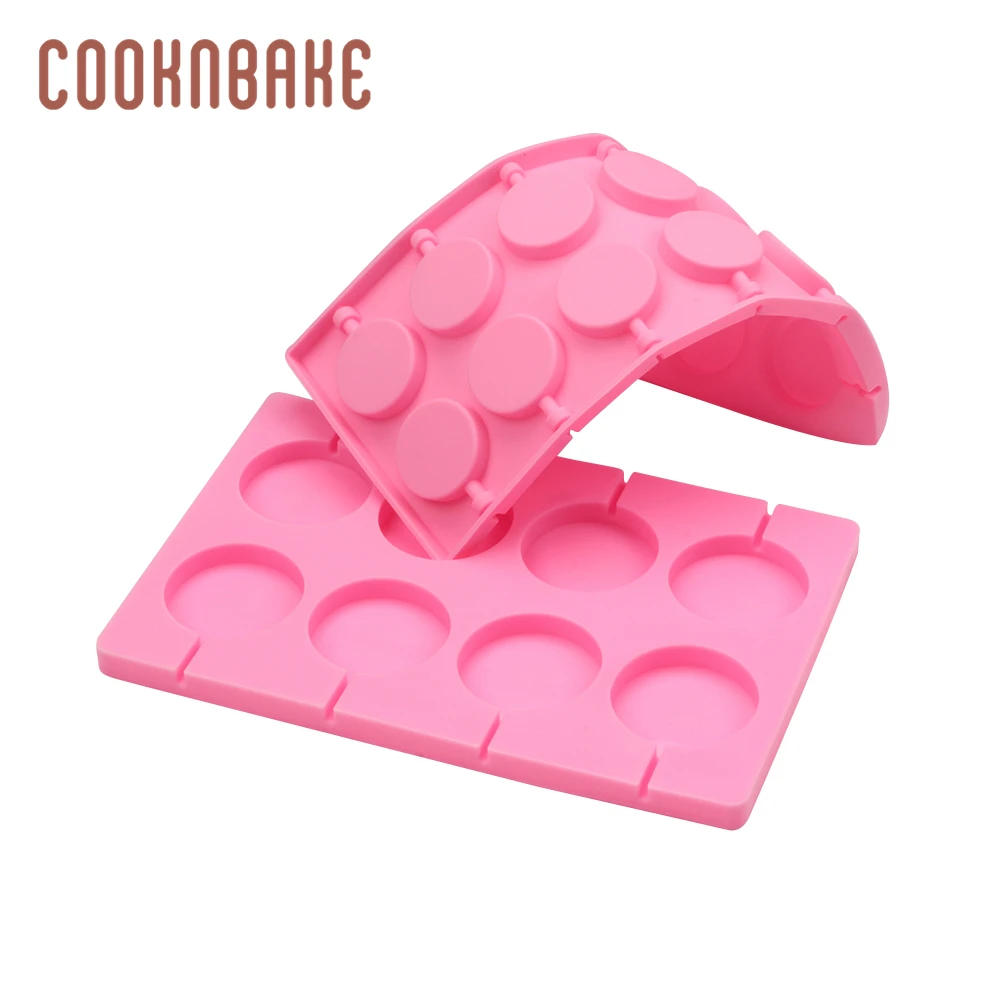 COOKNBAKE Круглый Леденец, силиконовая форма для конфет, шоколада, большая леденцы для торта, набор форм из 3, инструмент для украшения торта, с 100 шт. палочкой