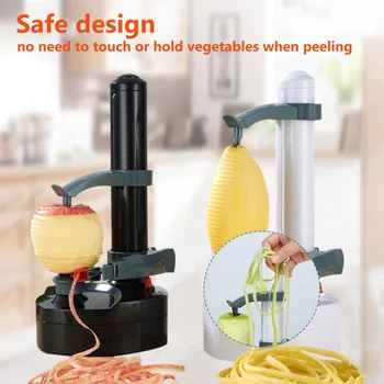 

Multi-function Electric Peeler Automatic Fruit Peeler Vegetable Cutter Three Spare Blades Potato Peeler Machine Stainless Steel