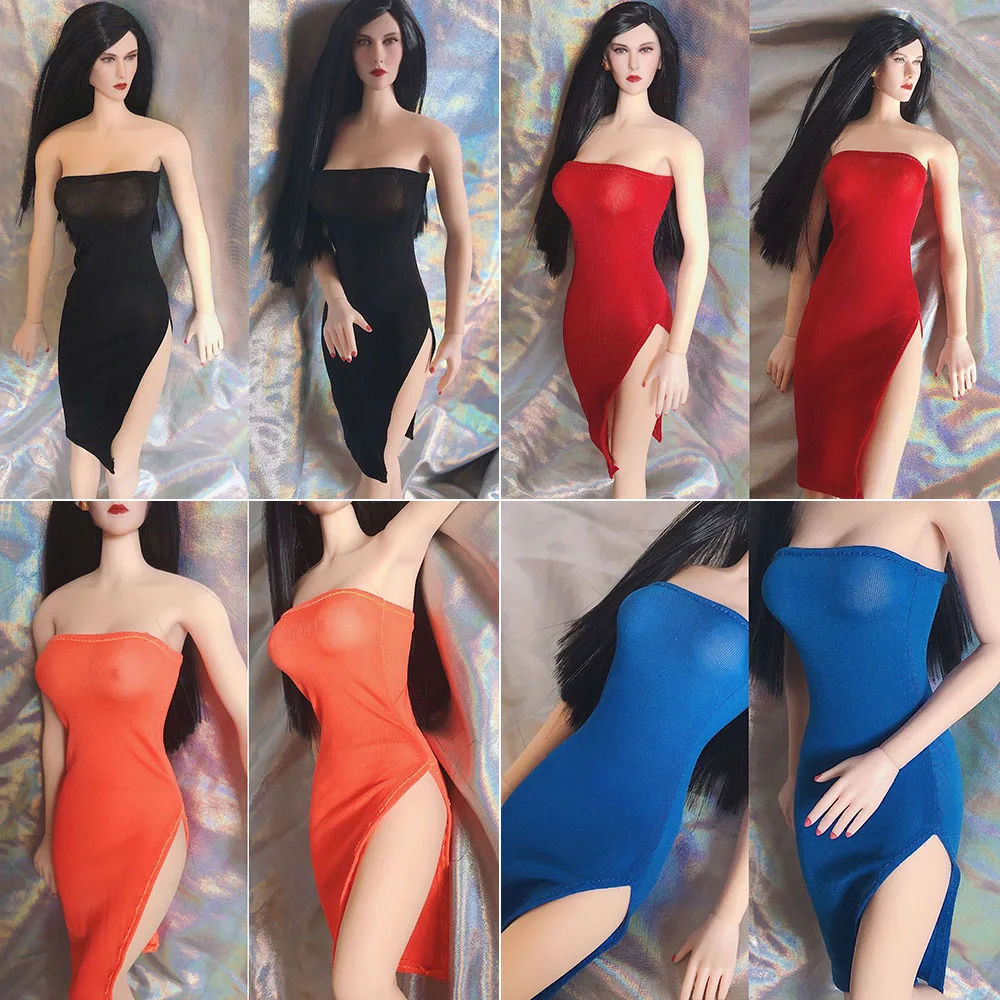 1/6 Female Clothes Woman Soldier Tube Top Slit Dress Suitable Sexy Short for 12&quot Acction Figure Body | Игрушки и хобби