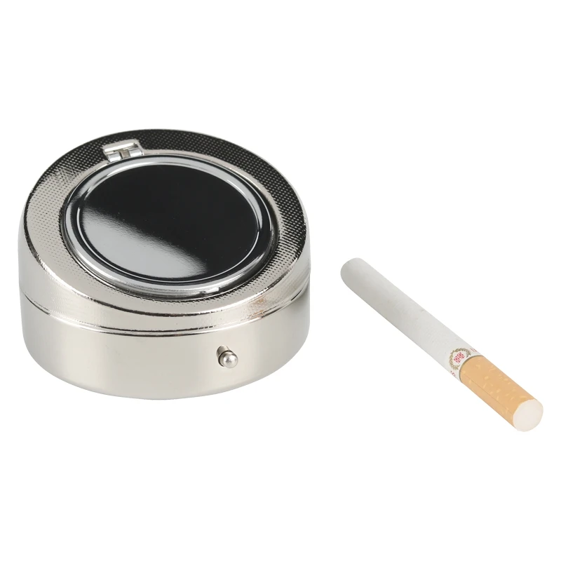 Pocket Ashtray With Cover Personality Fashion Portable Car Ashtray Smokeless Ash Tray Cup Metal Mini Portable