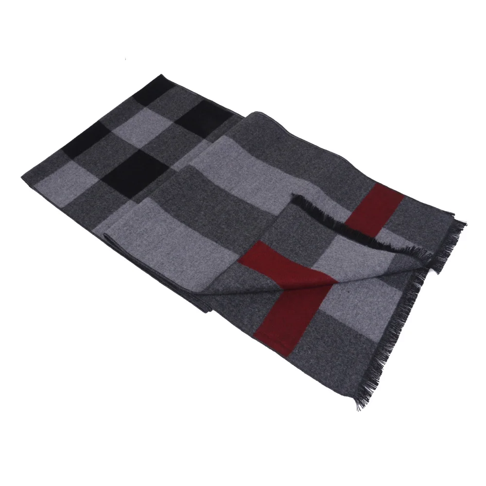 Male Winter Simple Scarf Men Wool Warm Plaid Cashmere Scarves Wraps Lovers Thick Thermal Scarves Women Shawl Blanket Scarf