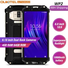 OUKITEL WP2 IP68 водонепроницаемый пылезащитный ударопрочный мобильный телефон 4 Гб 64 Гб MT6750T Восьмиядерный 6," 18:9 10000 мАч смартфон с отпечатком пальца