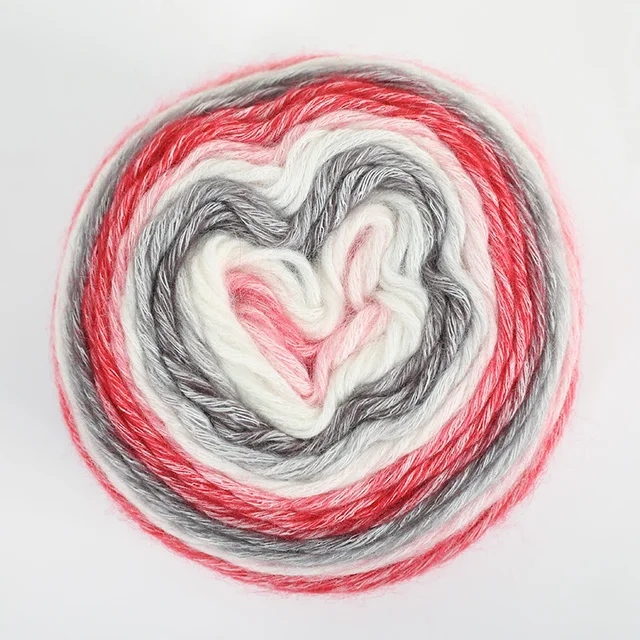 1pc Gradient Cake Line Rainbow Autumn Winter Sweater Scarf Hat Hand Knitting DIY Hook Bar Needle Medium Fine Wool Yarn 100g/Ball 1158