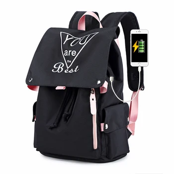 

Women's Backpack Korean Printed Schoolbag College Student Laptop Backbag Waterproof Travel Bagpack School bag for teenager girl