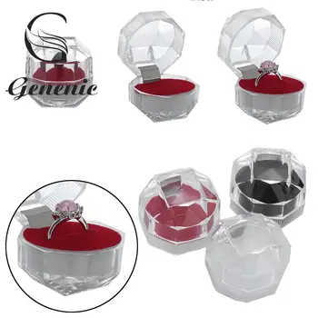 

4 Pcs/lot or 1 PCS lear Acrylic Crystal Ring Earrings Display Boxes Storage Organizer Package Case Transparent Jewelry Box