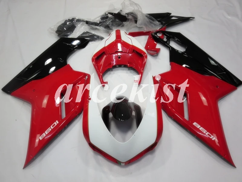 Инъекций ABS Полный обтекатели комплект подходит для поездок на мотоцикле Ducati 1098s 848 evo 1198 2007 2008 2009 2010 2011 2012 тела комплект из красного или черного хорошее