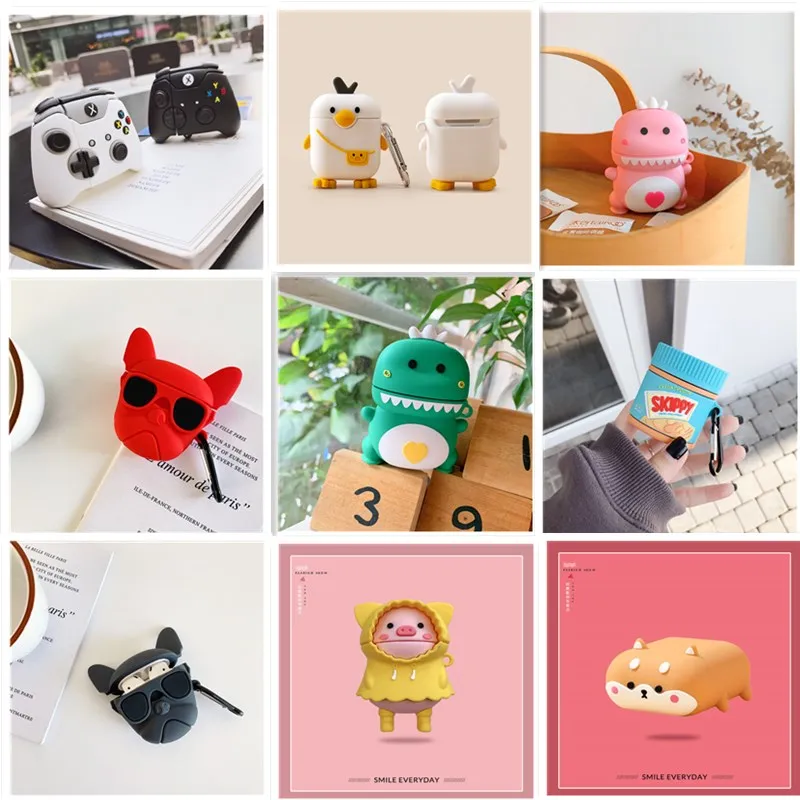 3D Cartoons Headphone Earphone cover for Apple airpods 1 2 pro cases Wireless charging Headset case silicone soft box | Электроника