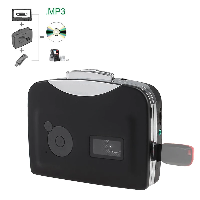 

Hot 3C-Accessories USB Cassette Capture Cassette Tape-to-MP3 Converter Into Computer Stereo HiFi Sound Quality Mega Bass Audio M