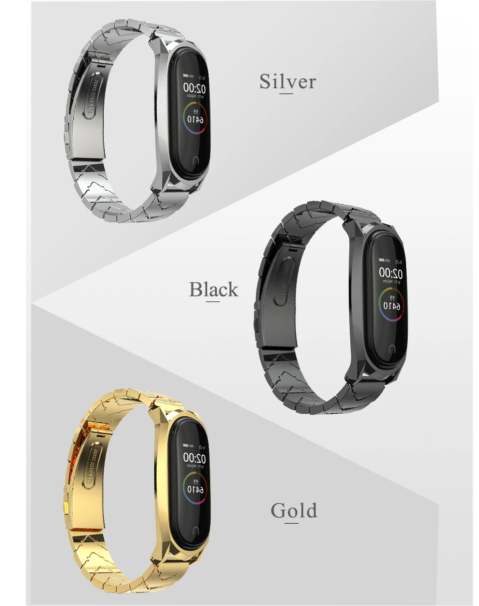 Металлический ремешок для mi Band 4 ремешок Безвинтовой браслет из нержавеющей стали для Xiaomi mi ремешок 4 Металлический Замена ремешка аксессуары