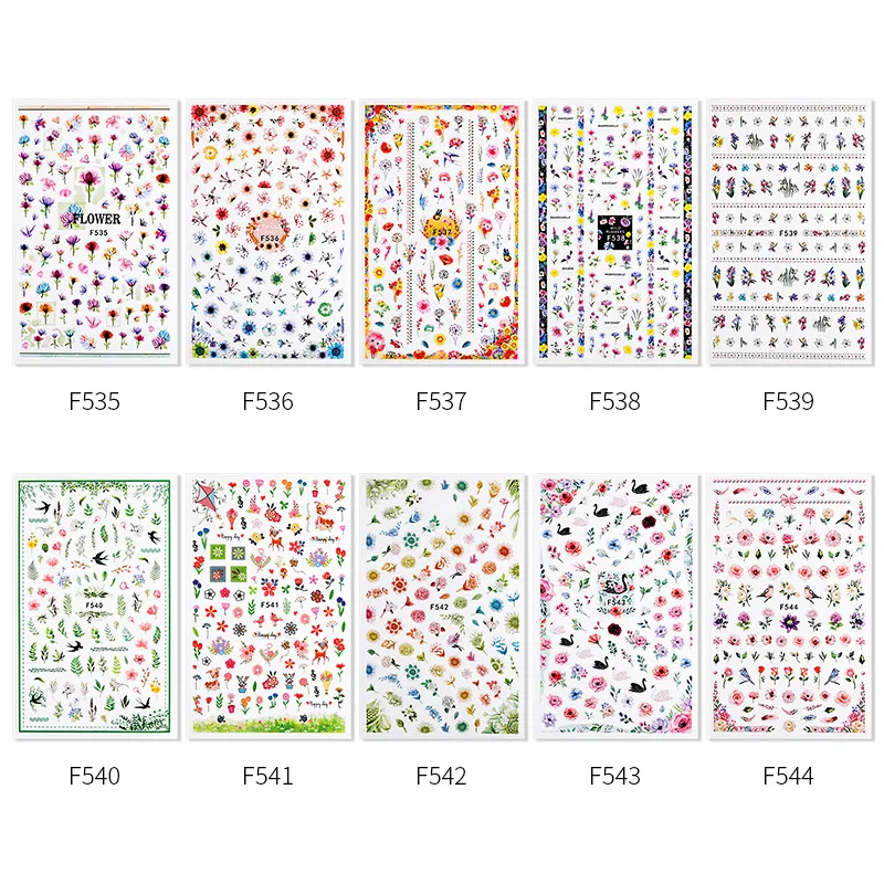 New Nail Sticker Nail Sticker Sticker Child Nontoxic 3d Flower Nail Sticker Nail Sticker Decal Swan