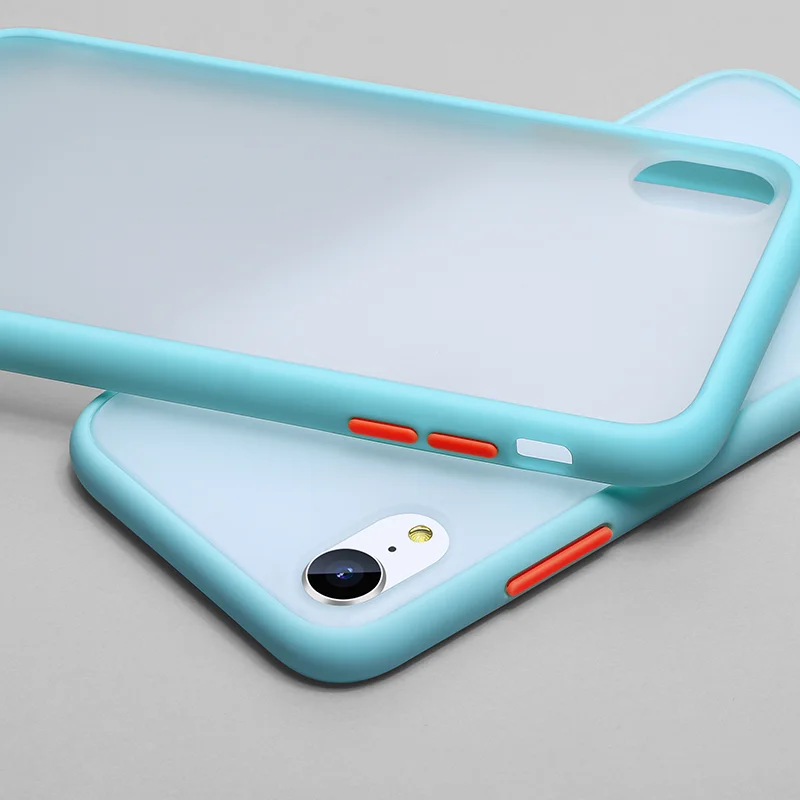 Sky blue Red Joyroom PC+ TPU+ материал для процесса впрыска топлива двойная защита от столкновений Жесткий матовый защитный чехол для IPhone11 - Цвет: Sky blue Red
