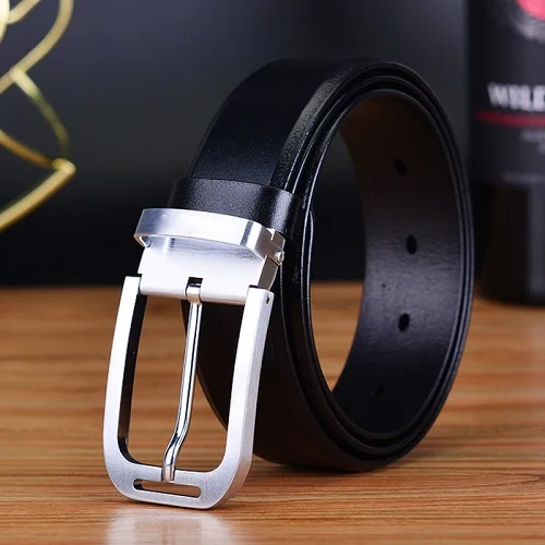 sliver balck ciartuar, высокое качество, мужской ремень, натуральная кожа, ремень, брюки, Воловья кожа, первый слой, латунь, Серебряная Пряжка - Цвет: sliver balck