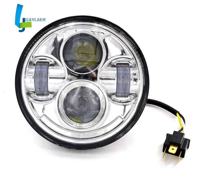 5,7" светодиодный налобный фонарь для мотоцикла с Halo Angel Eye DRL светодиодный налобный фонарь для Harley Sportster Iron 883 1200 Dyna Street Bob Softail