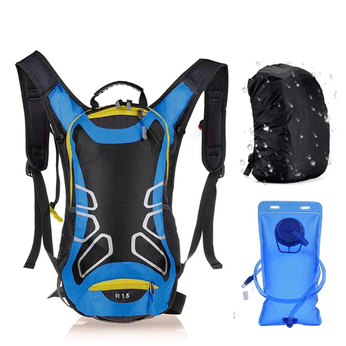 NEWBOLER 15L велосипедная сумка MTB велосипедный рюкзак для верховой езды гидратация рюкзак для уличного спорта водонепроницаемая сумка Велоспорт рюкзак с дождевой крышкой - Цвет: Blue Water Bag