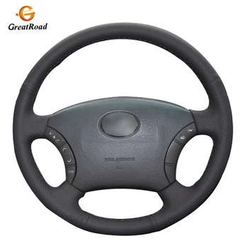 

Hand-stitched Black PU Artificial Leathe Car Steering Wheel Covers Wrap for Toyota Land Cruiser Prado 120 2004-2009 Land Cruise