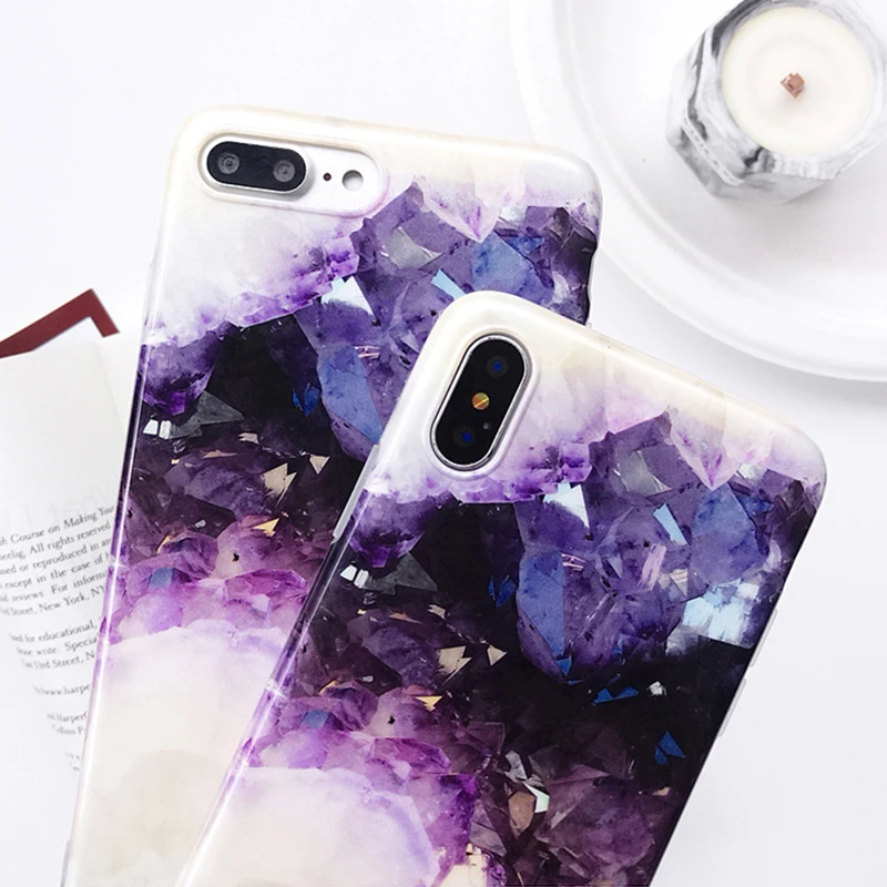 Чехол для телефона с текстурой оболочки s для iphone 11Pro Max Аметист чехол для iphone XS MAX XR X 6 6S 7 8 Plus задняя крышка милый забавный чехол