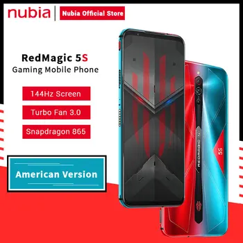 Перейти на Алиэкспресс и купить Новое поступление Nubia Red magic 5S Американская версия Nubia Redmagic 5S игровой Смартфон Snapdragon 865 6,65 дюйма 144 Гц AMOLED 64MP